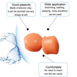 12pcs /Box Silicone Mud Children Sleep Earplugs Noise Reduction Swimming Waterproof Ear Plugs(Orange)
