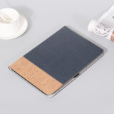 For Samsung Galaxy Tab S9 FE Cross Texture Stitching Leather Tablet Case(Dark Blue)