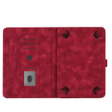 For 7 inch YX Small Butterfly Embossed Leather Tablet Case(Red)