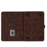 For 10 inch YX Small Butterfly Embossed Leather Tablet Case(Coffee)