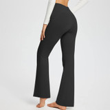 Women Sports Pant Solid Color High Waist Yoga Slimming Casual Loose Wide-leg Pants, Size: XL(Black)
