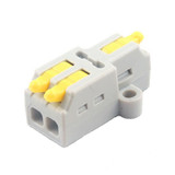 D1-2 Push Type Mini Wire Connection Splitter Quick Connect Terminal Block(Yellow)