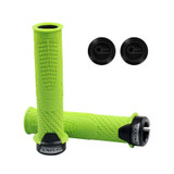 ENLEE 1pair Silicone Bicycle Covers Lockable Cycling Grips With Handlebar Blocking(Green)