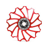 ENLEE Mountain Bicycle Rear Derailleur Guide Wheel Ceramic Bearing Tension Pulley, Size: 13T(Red)