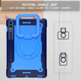 For Samsung Galaxy Tab S9 FE+ / S9+ Handle Robot Silicone Hybrid PC Tablet Case(Navy Blue Blue)