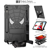 For Samsung Galaxy Tab S9 FE+ / S9+ Fold-Holder Spider Silicone Hybrid PC Tablet Case(Black)