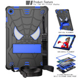 For Samsung Galaxy Tab A9+ Fold-Holder Spider Silicone Hybrid PC Tablet Case(Back Blue)