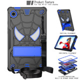 For Samsung Galaxy Tab A9 Fold-Holder Spider Silicone Hybrid PC Tablet Case(Back Blue)