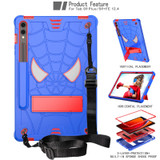 For Samsung Galaxy Tab S9 FE+ / S9+ Fold-Holder Spider Silicone Hybrid PC Tablet Case(Blue Red)