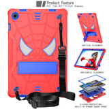 For Samsung Galaxy Tab A9+ Fold-Holder Spider Silicone Hybrid PC Tablet Case(Red Blue)