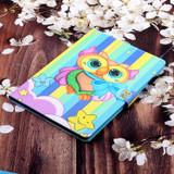 For Lenovo Tab M11/ Xiaoxin Pad 11 2024 Coloured Drawing Stitching Smart Leather Tablet Case(Rainbow Owl)