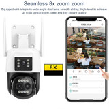 QX103 Humanoid Recognition AI Alarm WiFi Dome Dual IP Camera(US Plug)