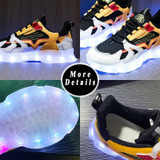 USB Charging LED Light Shoes Couples Casual Sneakers Hip-Hop Luminous Shoes, Size: 43(White Black)