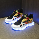 USB Charging LED Light Shoes Couples Casual Sneakers Hip-Hop Luminous Shoes, Size: 39(Yellow)