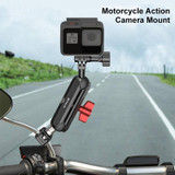 PULUZ Motorcycle Rearview Small Clamp Magic Arm Rod Mount (Black)