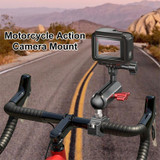 PULUZ Motorcycle Rearview Large Clamp Magic Arm Rod Mount