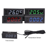 3 in 1 DC5-50V Car High-precision Electronic LED Luminous Clock + Thermometer + Voltmeter (White)