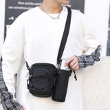 Men Shoulder Crossbody Bag Waist Pack With Removable Mug Pocket(Black)