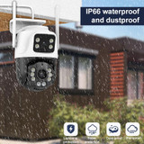 QX101 6MP WiFi Dual Camera Supports Two-way Voice Intercom & Infrared Night Vision(US Plug)