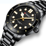 Curren 8450 Business Sports Steel Strap Men Quartz Watch, Color: Black Shell Black