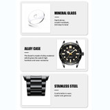 Curren 8450 Business Sports Steel Strap Men Quartz Watch, Color: White Shell Green