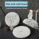 Hot and Cold Compress Facial Towel Face Mask,Style: Three Holes With Straps