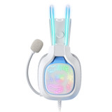 ONIKUMA X22 USB + 3.5mm Colorful Light Wired Gaming Headset with Mic(White)