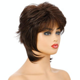 Women Short Hair Wig Full Bangs Chemical Fiber Hair Cover