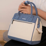 Cwatcun D112 Contrast Canvas Camera Bag One-shoulder Cross-body Tote Bag, Size:24.5 x 30 x 15.5cm(Blue)