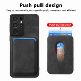 For Samsung Galaxy S21 Ultra 5G Retro Leather Card Bag Magnetic Phone Case(Black)