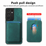 For Samsung Galaxy S21 Ultra 5G Retro Leather Card Bag Magnetic Phone Case(Green)