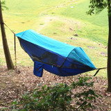 Parachute Cloth Anti-Mosquito Sunshade With Mosquito Net Hammock Outdoor Single Double Swing Off The Ground Aerial Tent 270x140cm (Blue / Light Blue)