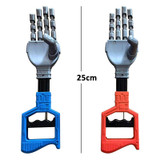 Robot Claw Hand Grabbing Stick Kids Wrist Strengthen Toy(Gray Red)