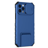 Stereoscopic Holder Sliding Camshield Phone Case For iPhone 13 Pro(Blue)
