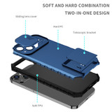 For OPPO Realme C35 Stereoscopic Holder Sliding Camshield Phone Case(Blue)