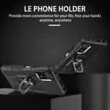 For Xiaomi Poco X4 Pro 5G Ring Holder Armor Hybrid Phone Case(Black)