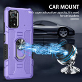 For Xiaomi Poco X4 Pro 5G Ring Holder Armor Hybrid Phone Case(Purple)