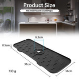 Kitchen Bath Faucet Silicone Drain Mat Sink Splash Proof Silicone Pad(Black)