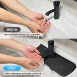 Kitchen Bath Faucet Silicone Drain Mat Sink Splash Proof Silicone Pad(Black)