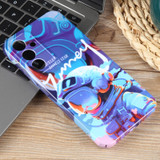 For Samsung Galaxy S23 5G Painted Pattern Precise Hole PC Phone Case(Blue Paint Astronaut)