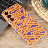 For Samsung Galaxy S23 5G Painted Pattern Precise Hole PC Phone Case(Orange Label)