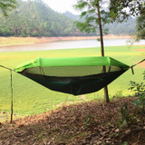 Parachute Cloth Anti-Mosquito Sunshade With Mosquito Net Hammock Outdoor Single Double Swing Off The Ground Aerial Tent 270x140cm Ink Green / Grass Green)