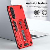 For Samsung Galaxy S23 FE 5G Variety Brave Armor Finger Loop Holder Phone Case(Red)