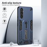 For Samsung Galaxy S23 FE 5G Variety Brave Armor Finger Loop Holder Phone Case(Blue)