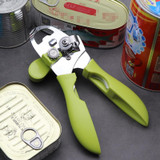 2 PCS 4 in 1 Multifunctional Can Opener Kitchen Household Lid Opener Canning Knife(Green)