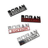 2 PCS Modified Side Door Metal Car Stickers Bogan Edition Label Leaf Board Nameplate Label(Silver Red)