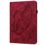 For Samsung Galaxy Tab S9 Ultra / S8 Ultra Big Butterfly Embossed Leather Tablet Case(Red)