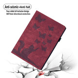 For Samsung Galaxy Tab S9 FE+ / S9+ / S8+ Butterfly Cat Embossing Leather Tablet Case(Red)