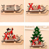 3 PCS Christmas Decorations Christmas Painted Wooden Assembly DIY Sleigh Car Decoration Jigsaw Puzzle Gift, Size:Large(Elk)