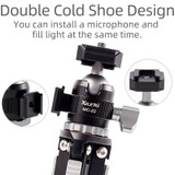 XILETU  MC-22 Mini Tripod Ball Head Double Cold Shoe Design With 1/4 Inch Screw